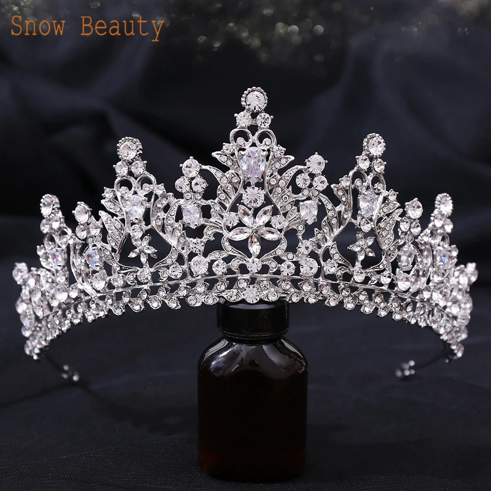 Zircon Wedding Crown Luxury Zircon Diadem Rhinestone Headpiece Bridal Hair Jewelry