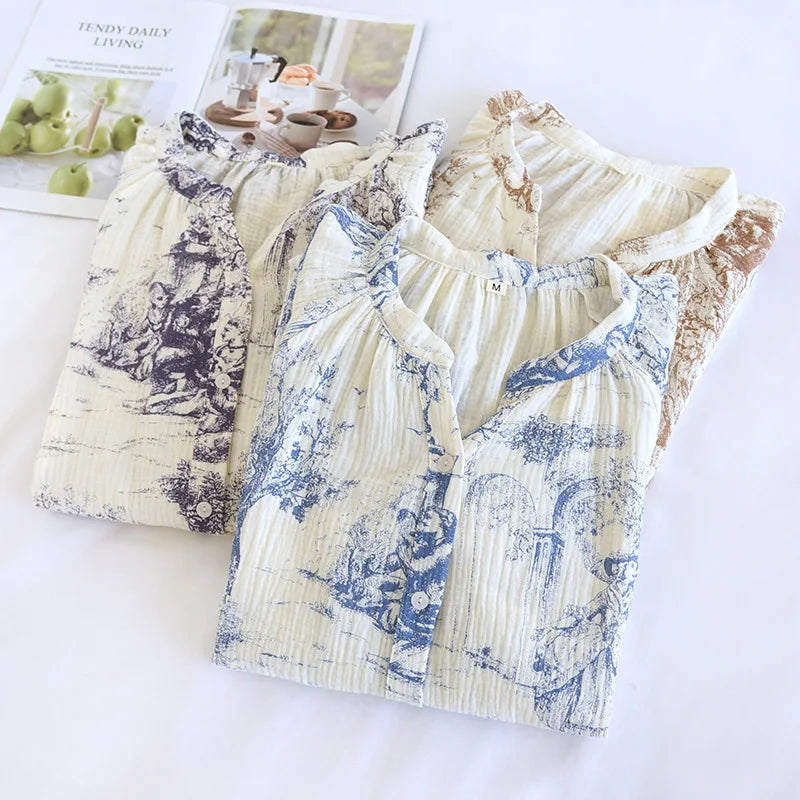 Pure Cotton Nightgown Sleepwear Dress Women's