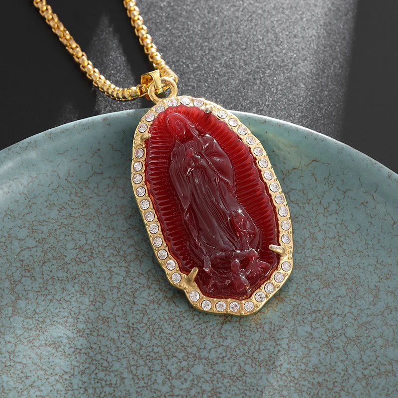 Unisex Virgin Mary Blessing Necklace Pendant