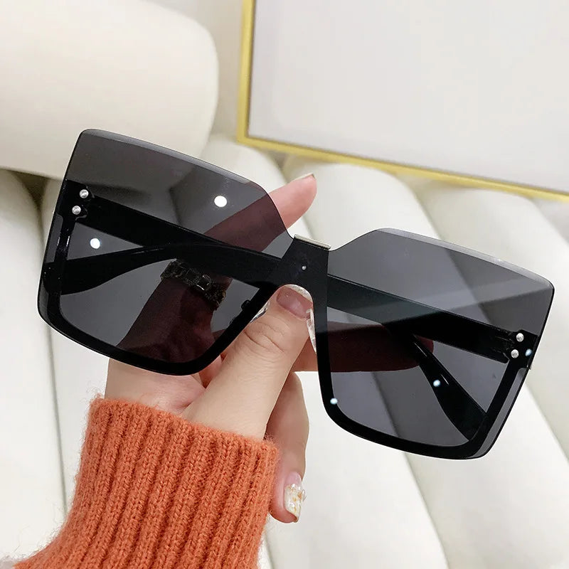 European & American Style Half-frame Metal Sunglasses Fashion Slim Anti-uv Glasses