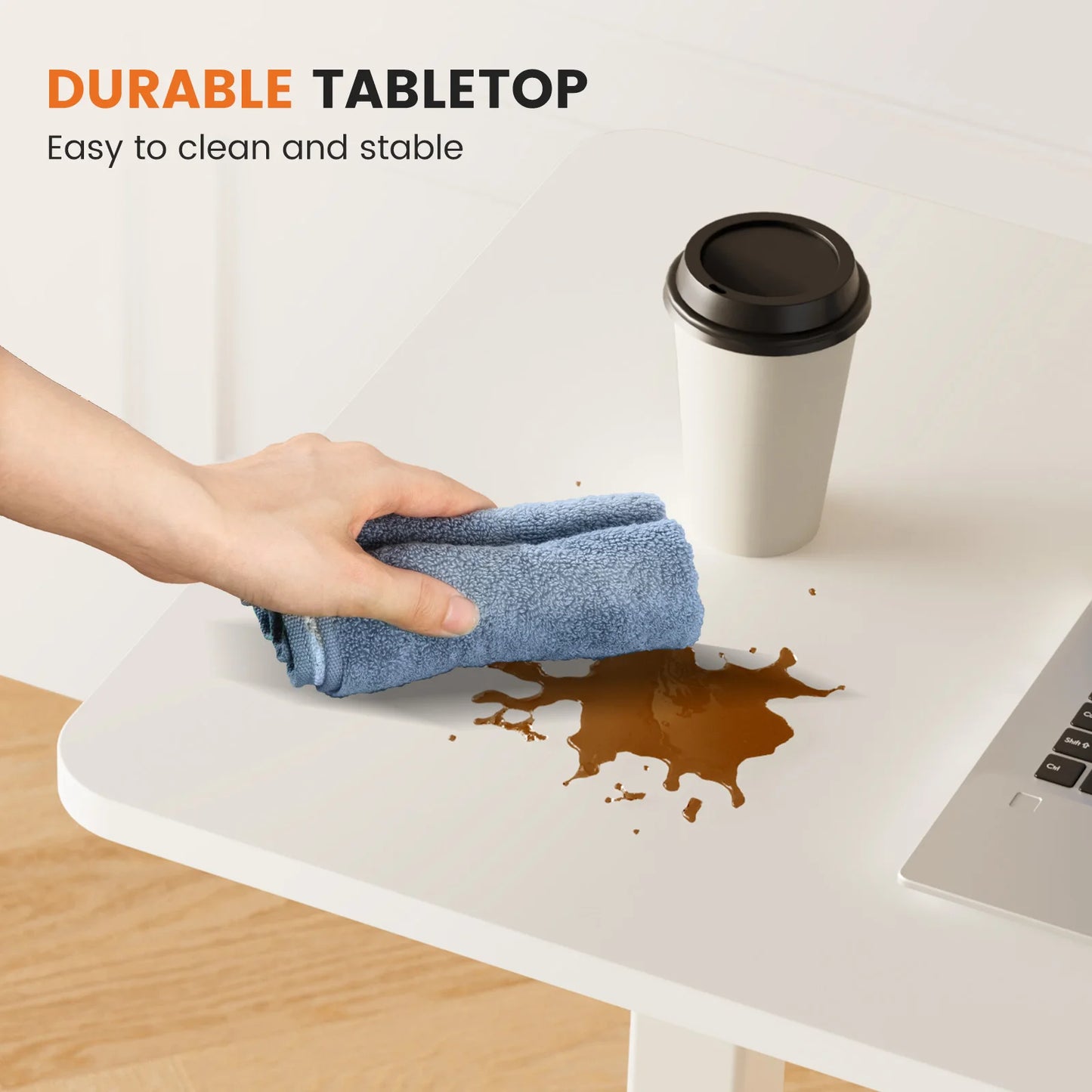 Mobile Standing Desk Table with Hidden Wheels Adjustable Height