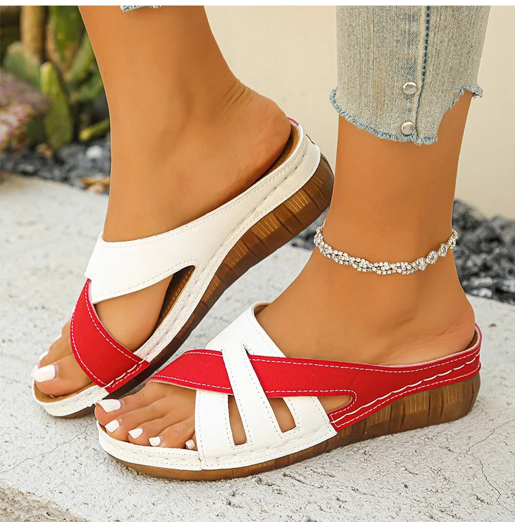 Women's Mix Color Wedges Heeled Sandals