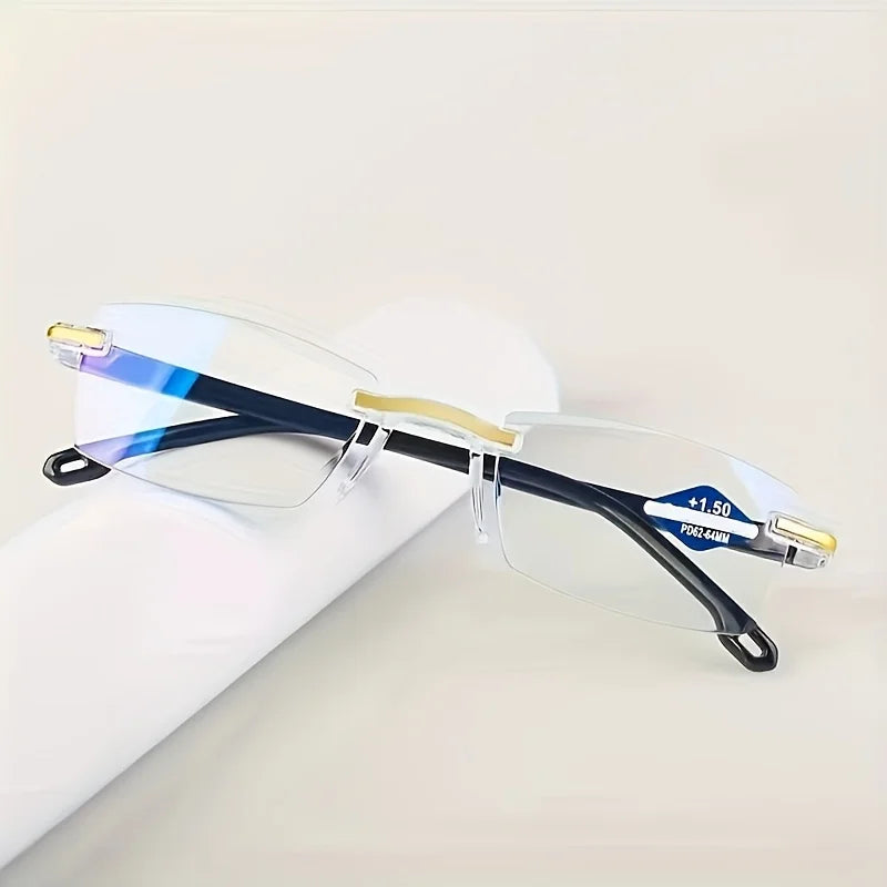 9-Pack Unisex Rectangle Rimless Reading Glasses
