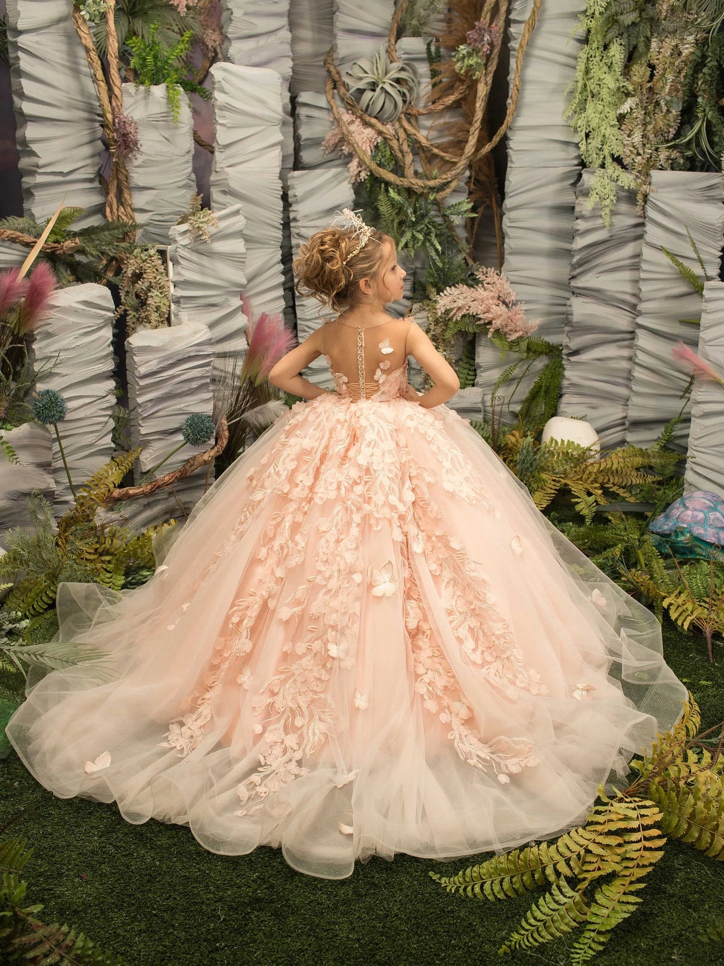 Lace Tulle Princess Flower Girl Dress