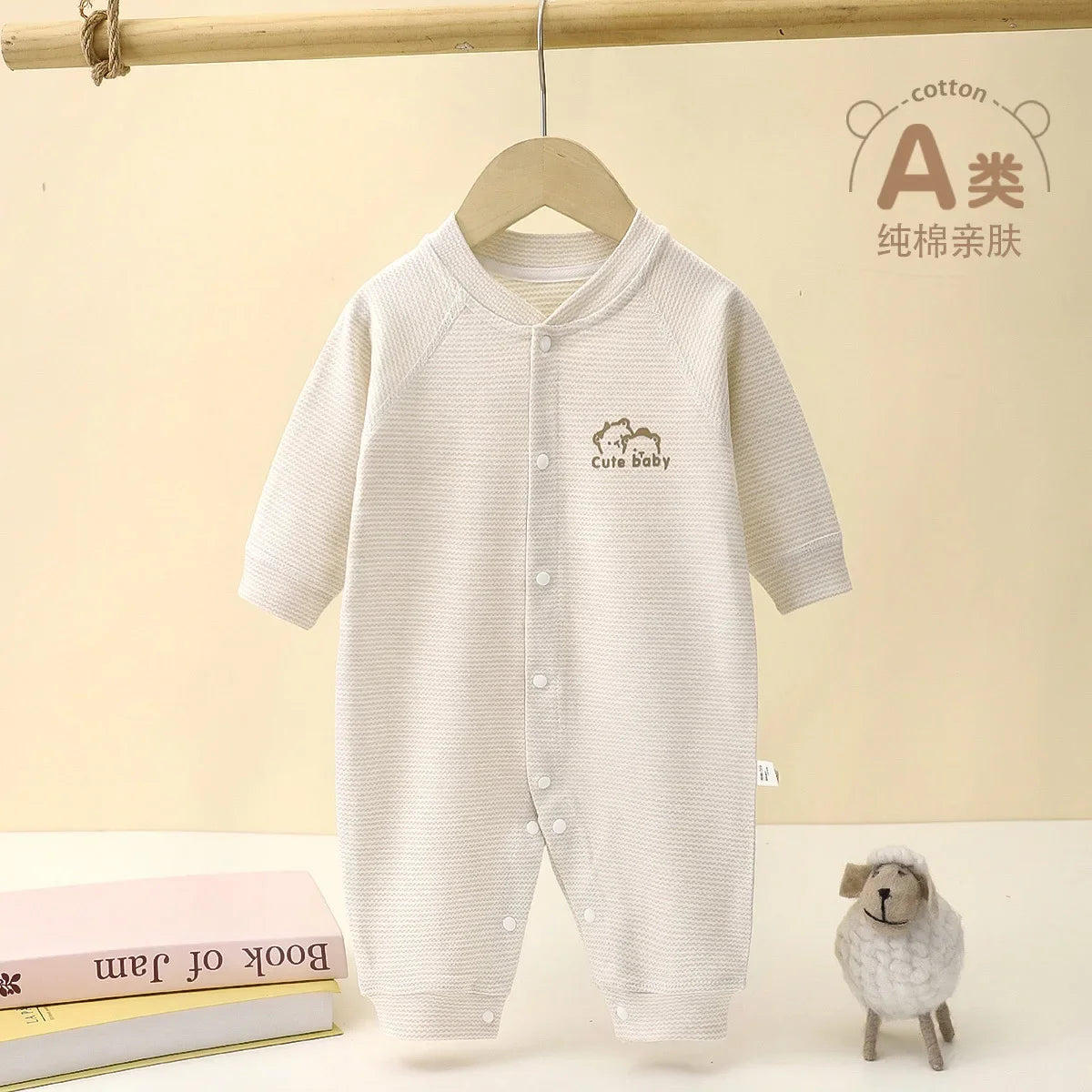 Newborn Baby Boy Girl Bodysuit Romper Comfortable Cotton Clothing for Autumn Spring