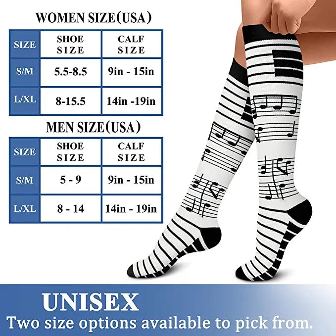 New Compression Socks Men Women Graduated 20-30 Mmhg Fit For Medical Edema Diabetes Varicose Veins, Running Compression Socks