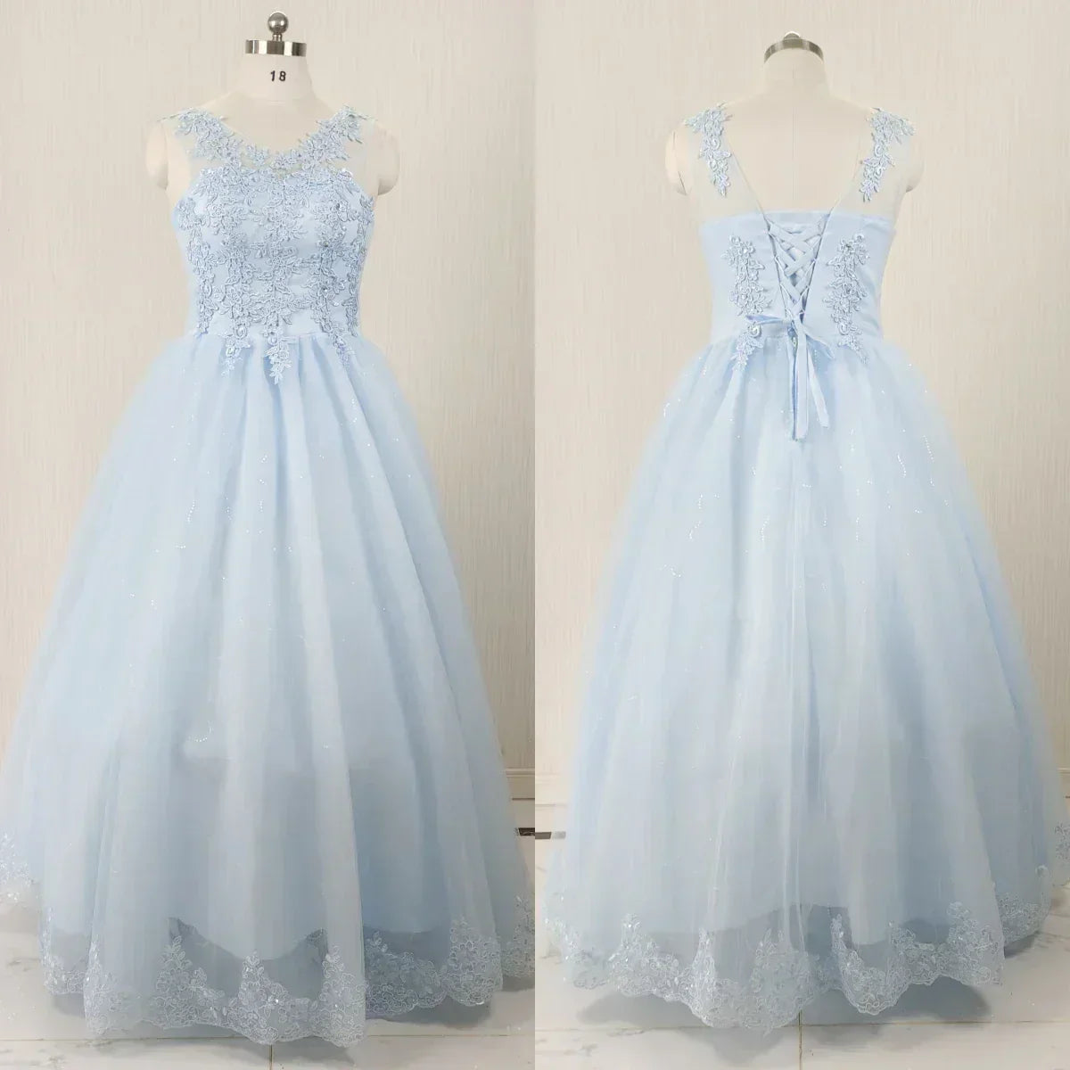 Plus Size Wedding Dress - V-Neck Sequined Ball Gown Customizable