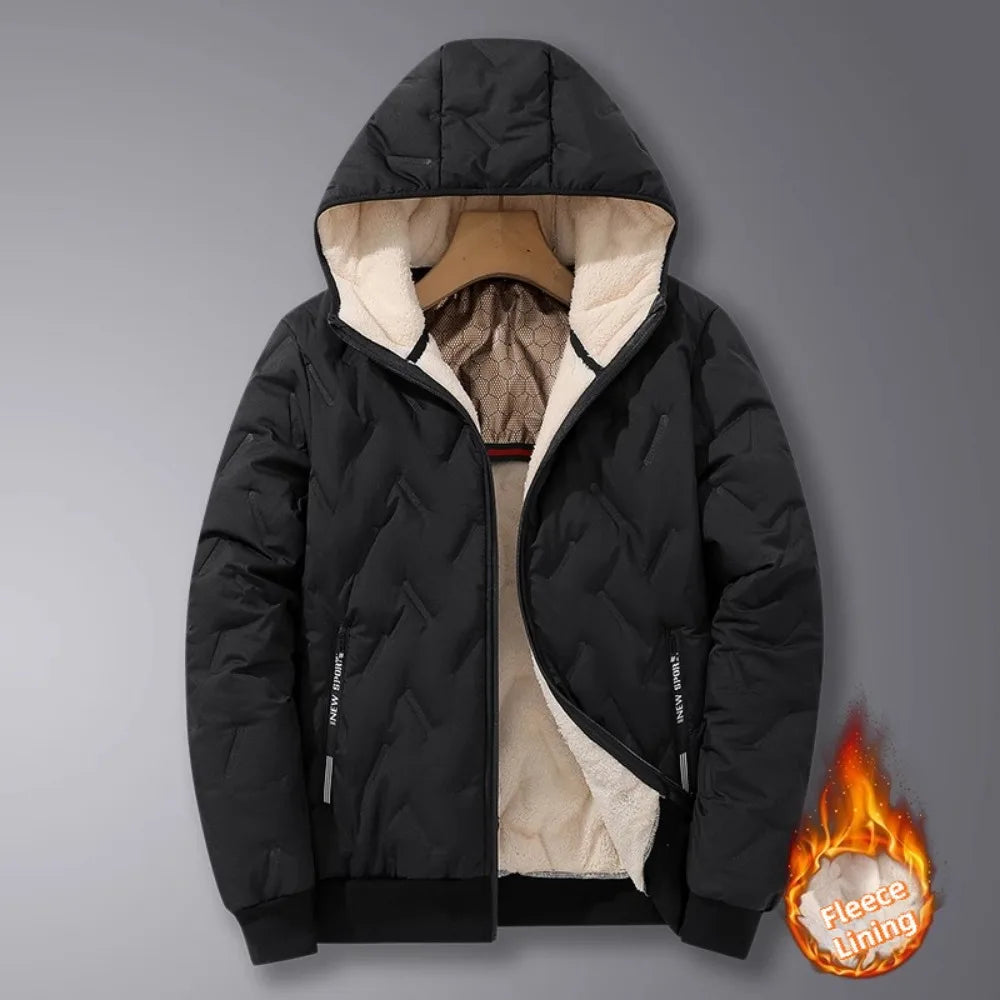 Men's Hooded Parka Casual Coats Winter Warm Windproof Padded Jacket