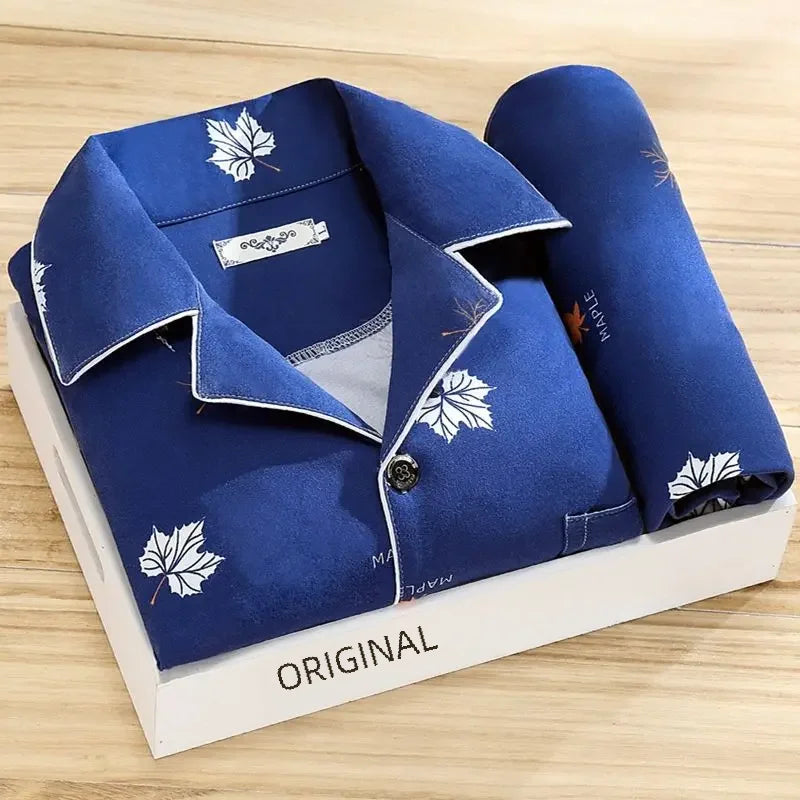 Men's 100% Cotton Long Sleeve Pajama Set