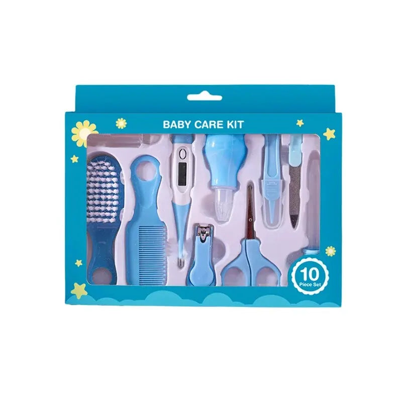 10 Pcs Newborn Baby Nail Hair Daily Care Kit Infant Grooming Brush Comb Safe Nail Clippers Set For Baby Gift