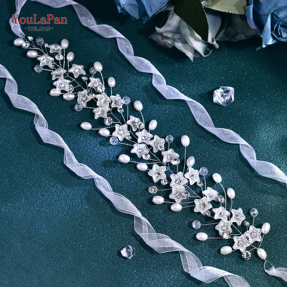 Wedding Dress Belt Sash for Woman Bridal Bridesmaid Floral Belt