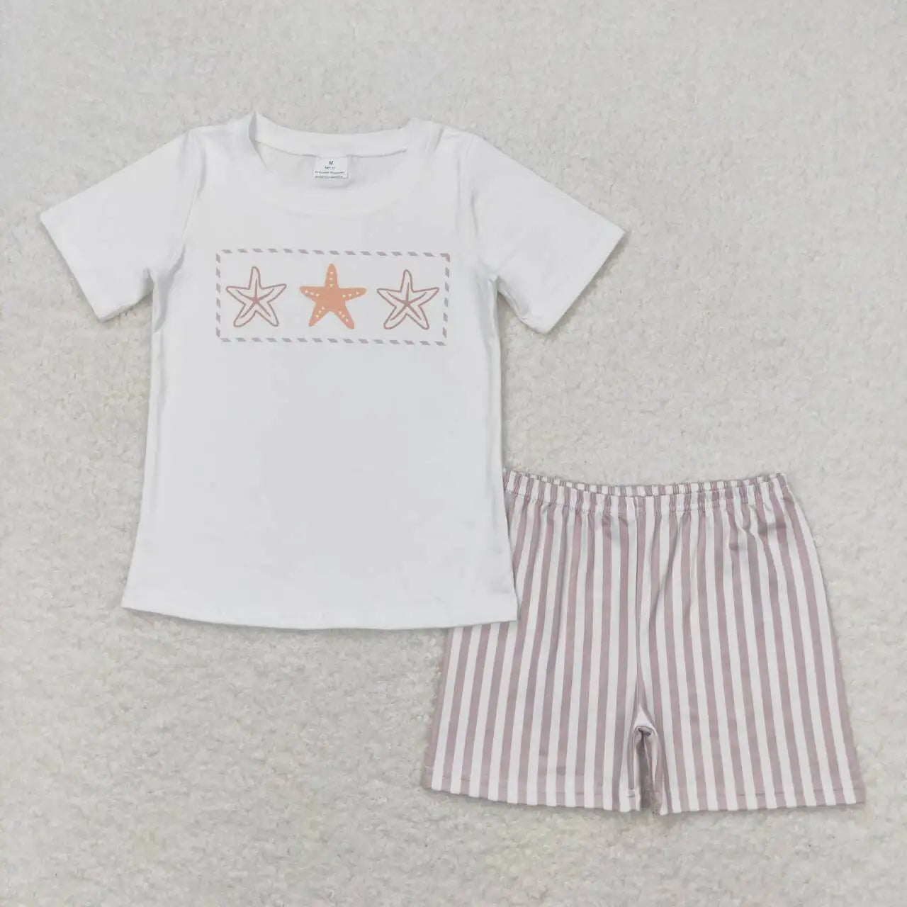 Baby girl summer shirt Short set embroidery farm tractor pink striped 3M-16T