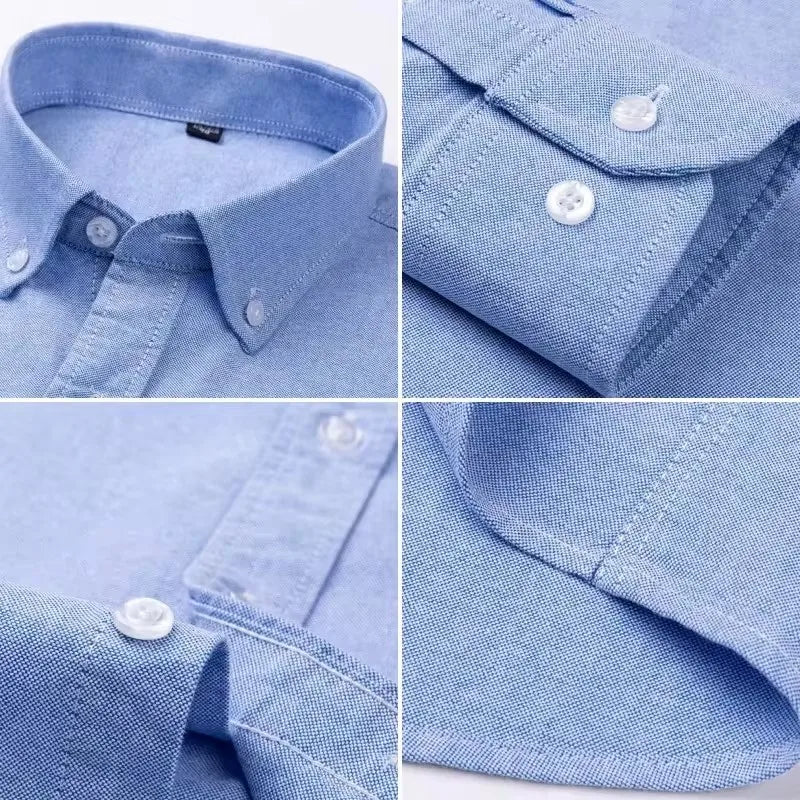 Men's Oxford Casual Formal Dress Shirts 100% Cotton Spring Long Sleeve