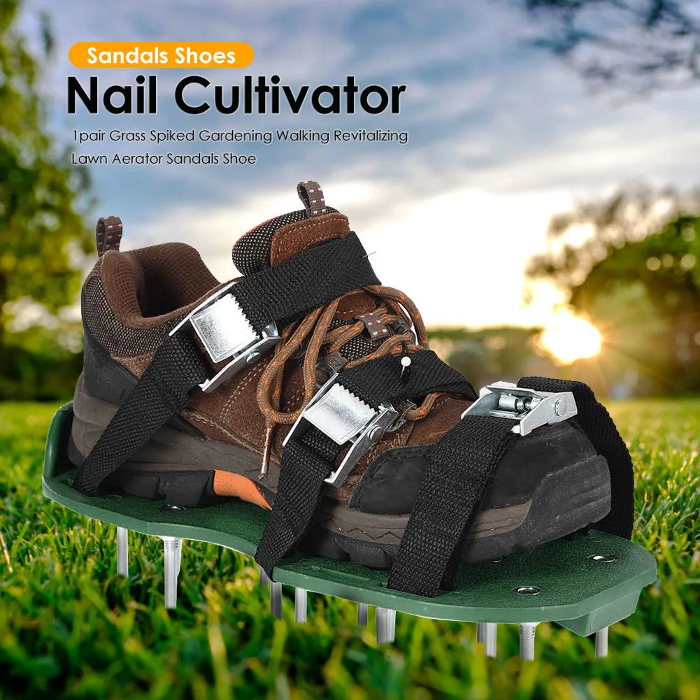 Garden Long Nail Aerator Grass Shoes Loose Soil Tool 5cm Yard Grass Cultivator