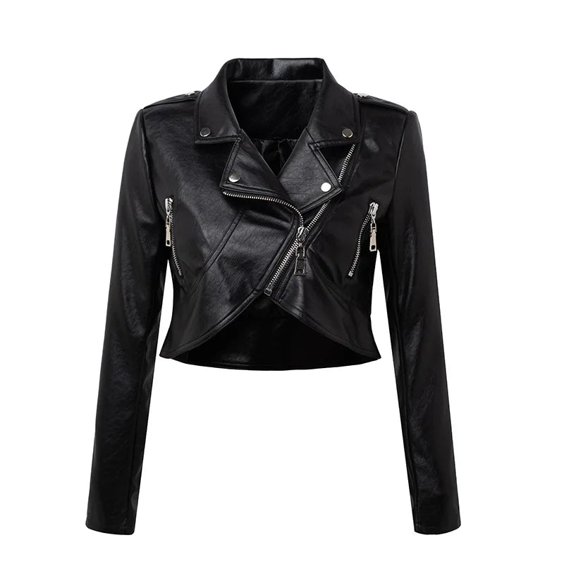 Women and Men Unisex PU Leather Jacket S-3XL