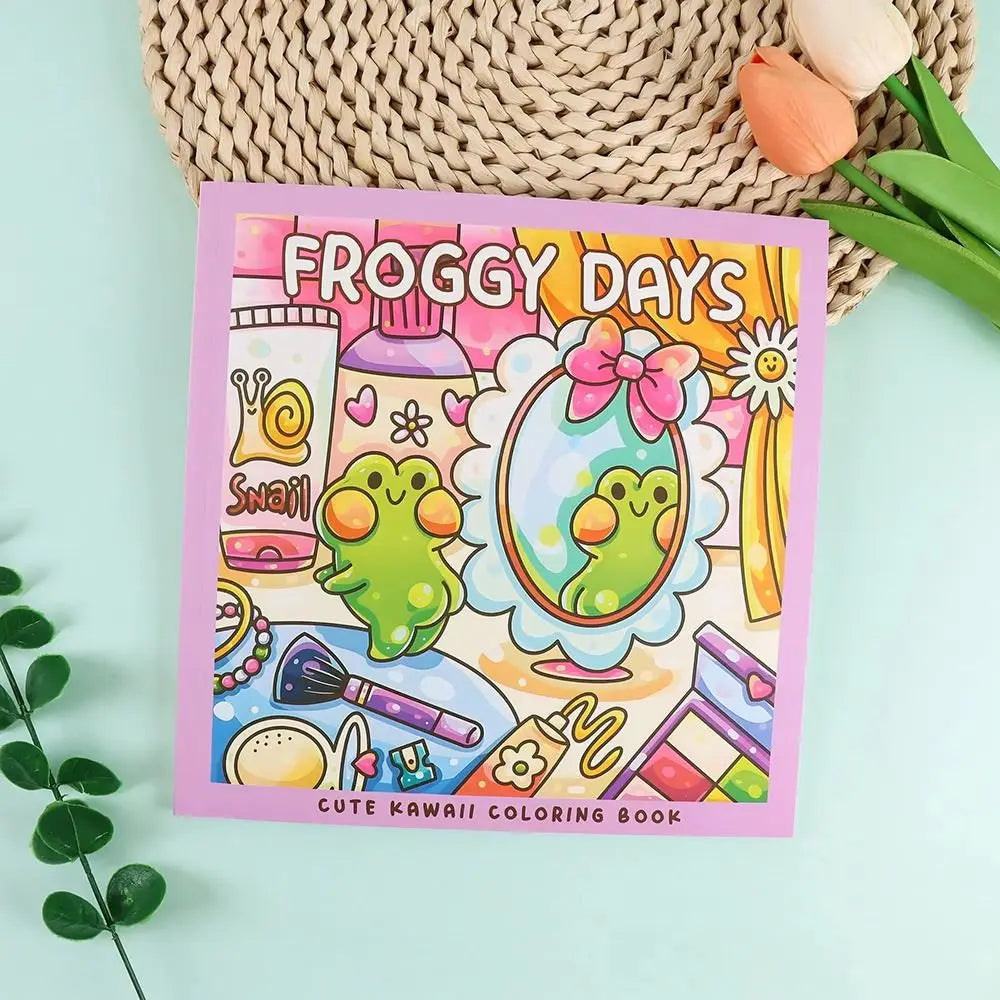 Froggy Days Cartoon Coloring Book Fuzzy Tales Early Education Graffiti Copy Sketch Book Stationery Charming Frog