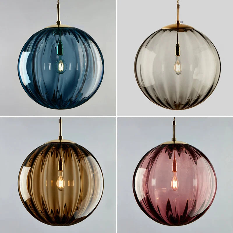 Modern Color Led Pendant Light Glass Ball Kitchen Fixtures