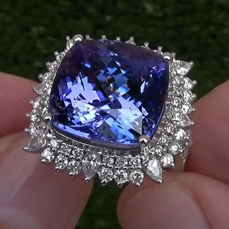 Gorgeous Exquisite High-end Women Crystal Zircon Rings