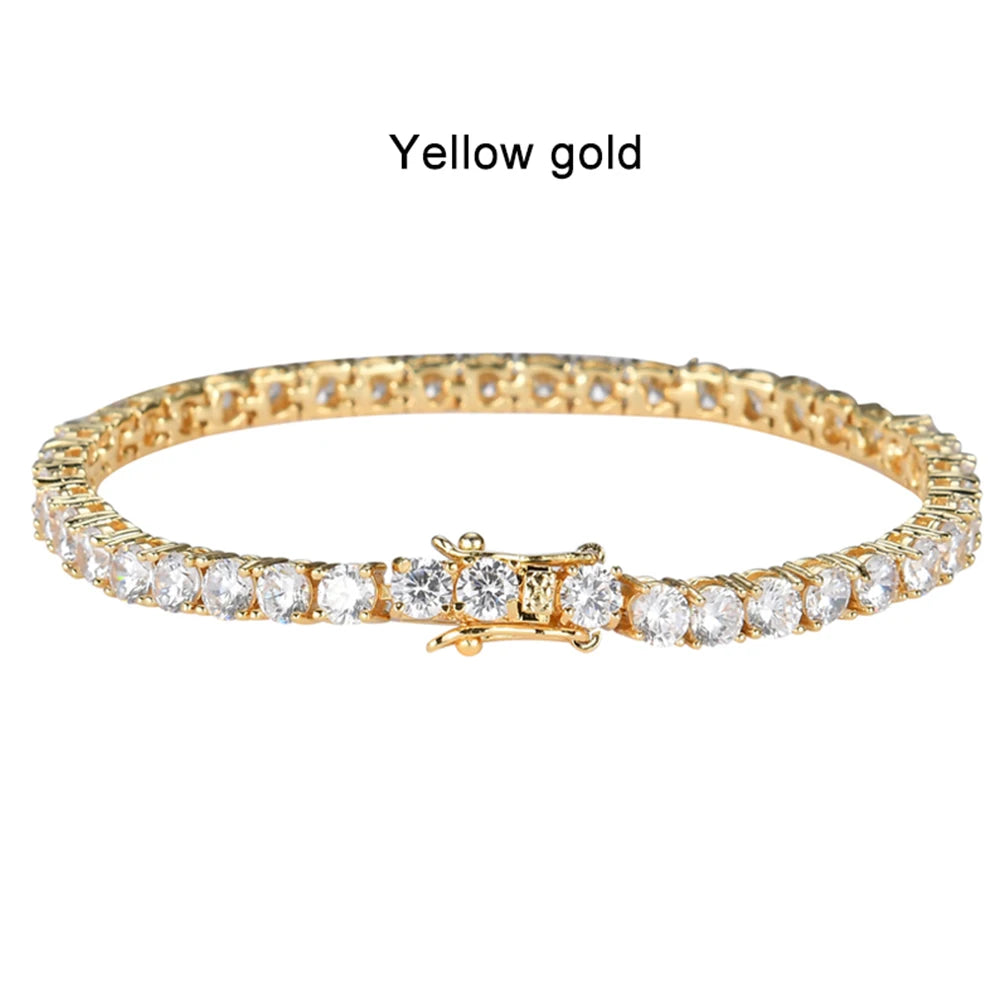 Moissanite Tennis Bracelet for Women Man 925 Sterling Silver Plated 18k White Gold