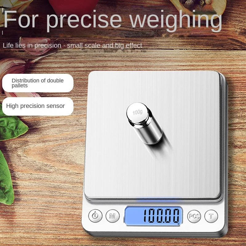 Digital Kitchen Scale Mini Pocket Stainless Steel 0.1/3000g Weigh Scales