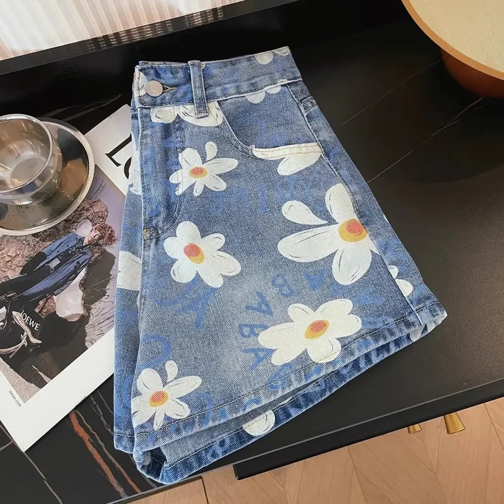 Summer Light Blue Loose Women Summer Short Jeans Pants