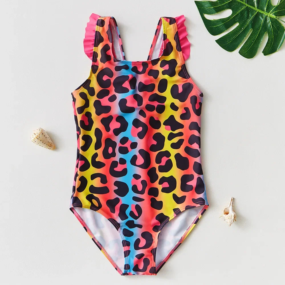 Girl Swimsuit One-Piece Mermaid Fish Scale Unicorn Children's Swimwear 2 - 8 Years