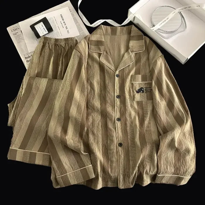 Men Spring Cloud Cotton Pajama Set Sleepwear
