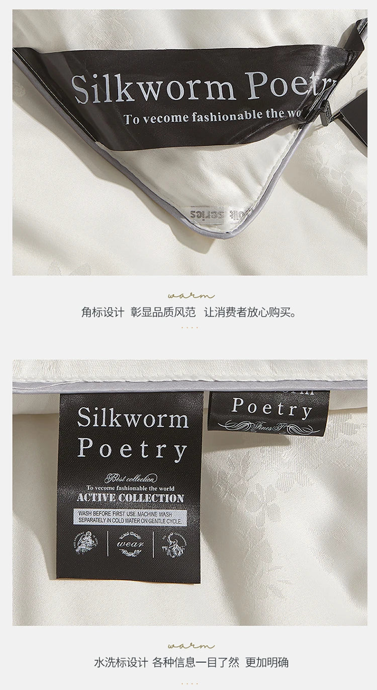 100% Mulberry silk with warm thickened quilt core 5kg winter comforter cotton cover spring autumn home quilt luxury blanket