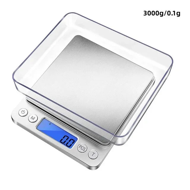 Digital Kitchen Scale Mini Pocket Stainless Steel 0.1/3000g Weigh Scales