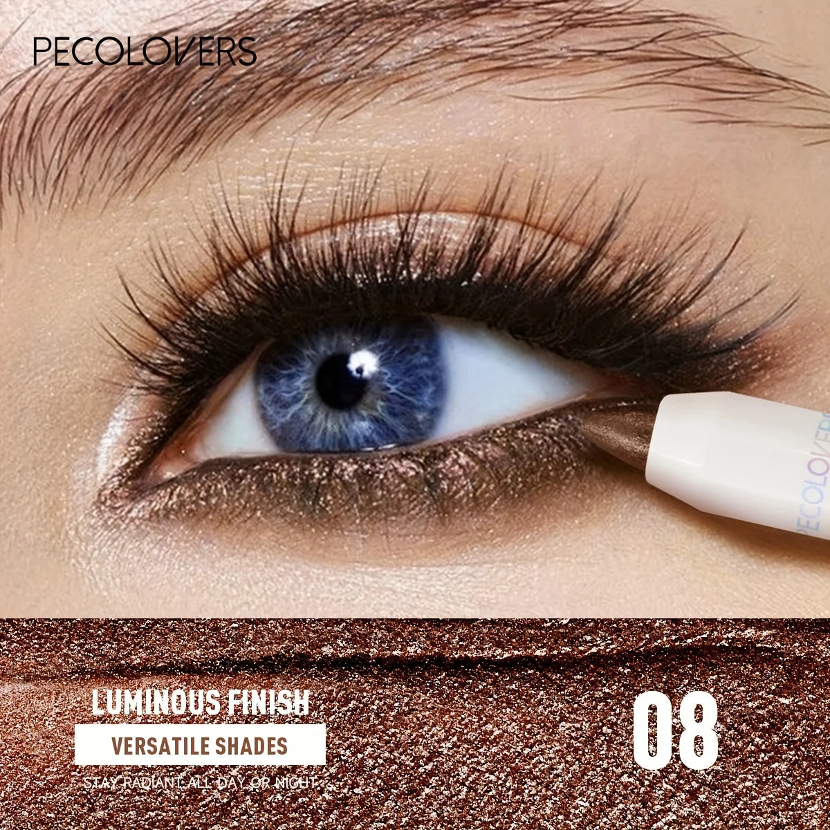 1PC Waterproof Eyeshadow Sticks Long Lasting Shimmer Glitter and Matte Neutral Brown Eyeshadow Pencil Crayon