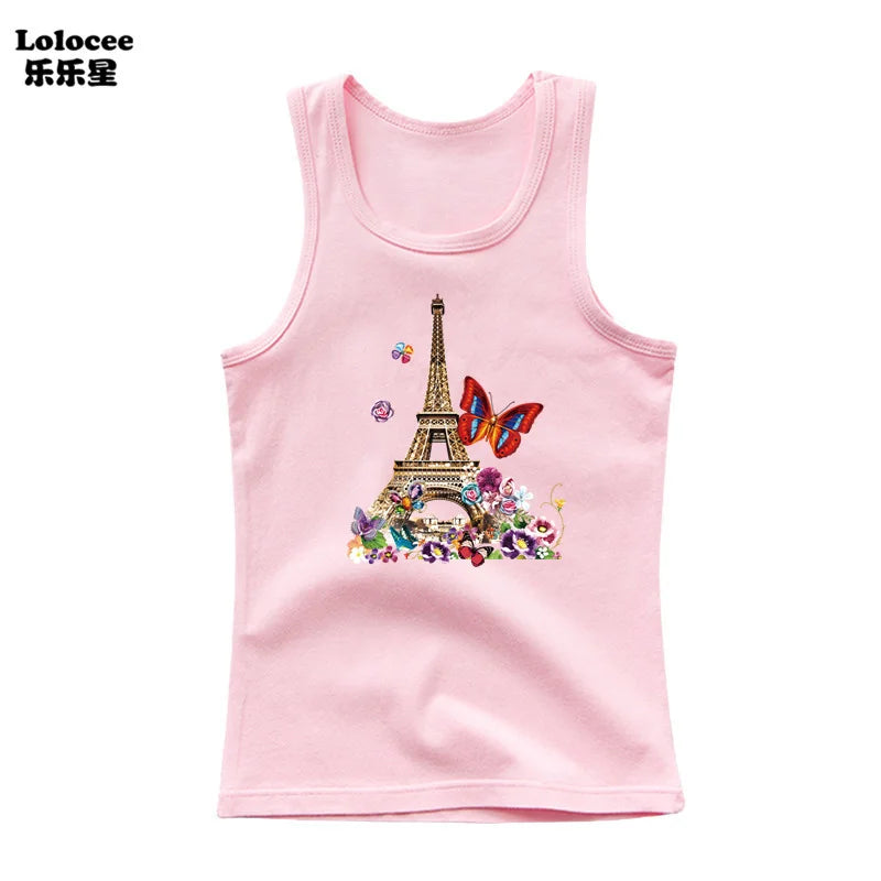 Girl Summer Pink Tanks Tops