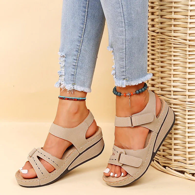 Women Soft Comfortable Stitching Sandals Open Toe