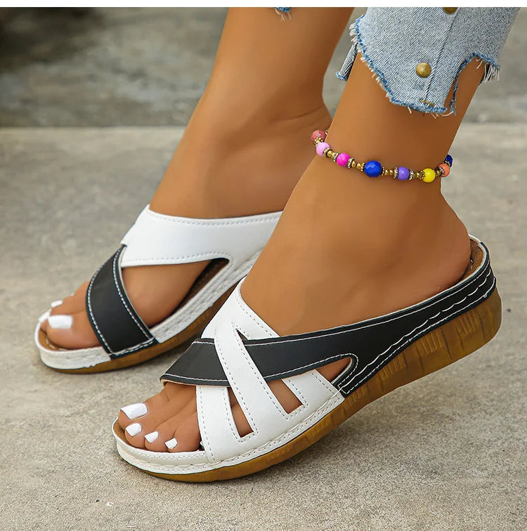 Women's Mix Color Wedges Heeled Sandals