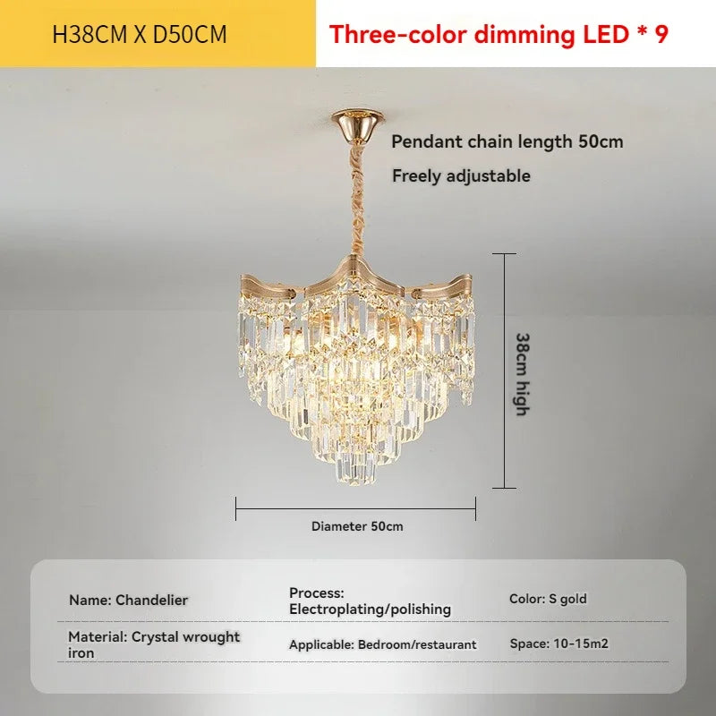 Luxury Stairs Large Crystal Hanging Lamp Chandeliers