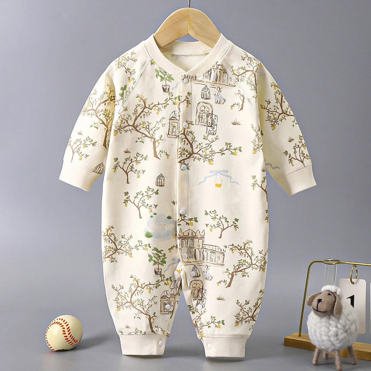 Newborn Baby Boy Girl Bodysuit Romper Comfortable Cotton Clothing for Autumn Spring