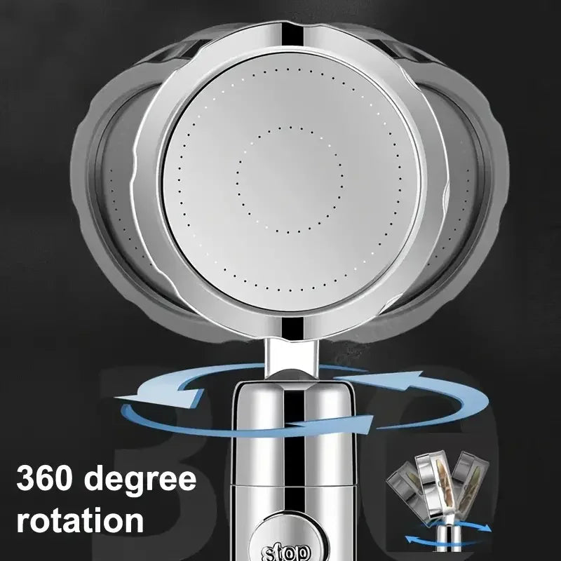 High-Pressure Shower Head With 1 Filter & Water Softener