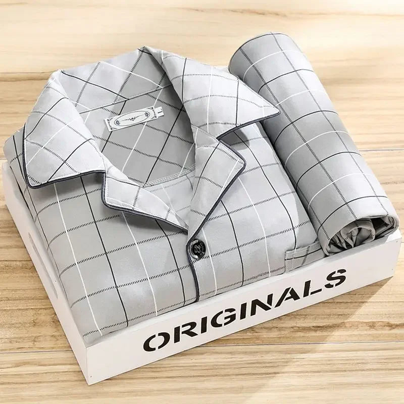 Men's 100% Cotton Long Sleeve Pajama Set