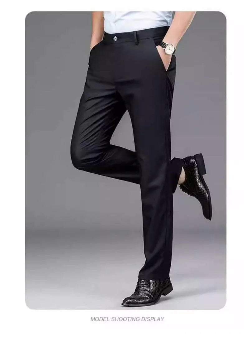 Men's Casual Trousers Pants Stretch Solid Quick Dry Spring & Summer