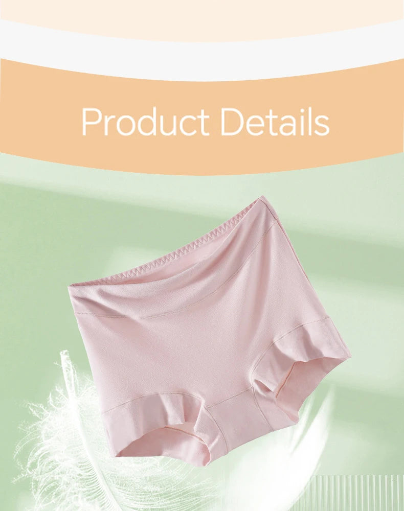 4pcs Women Underwear Panties High Waist Briefs Plus Size