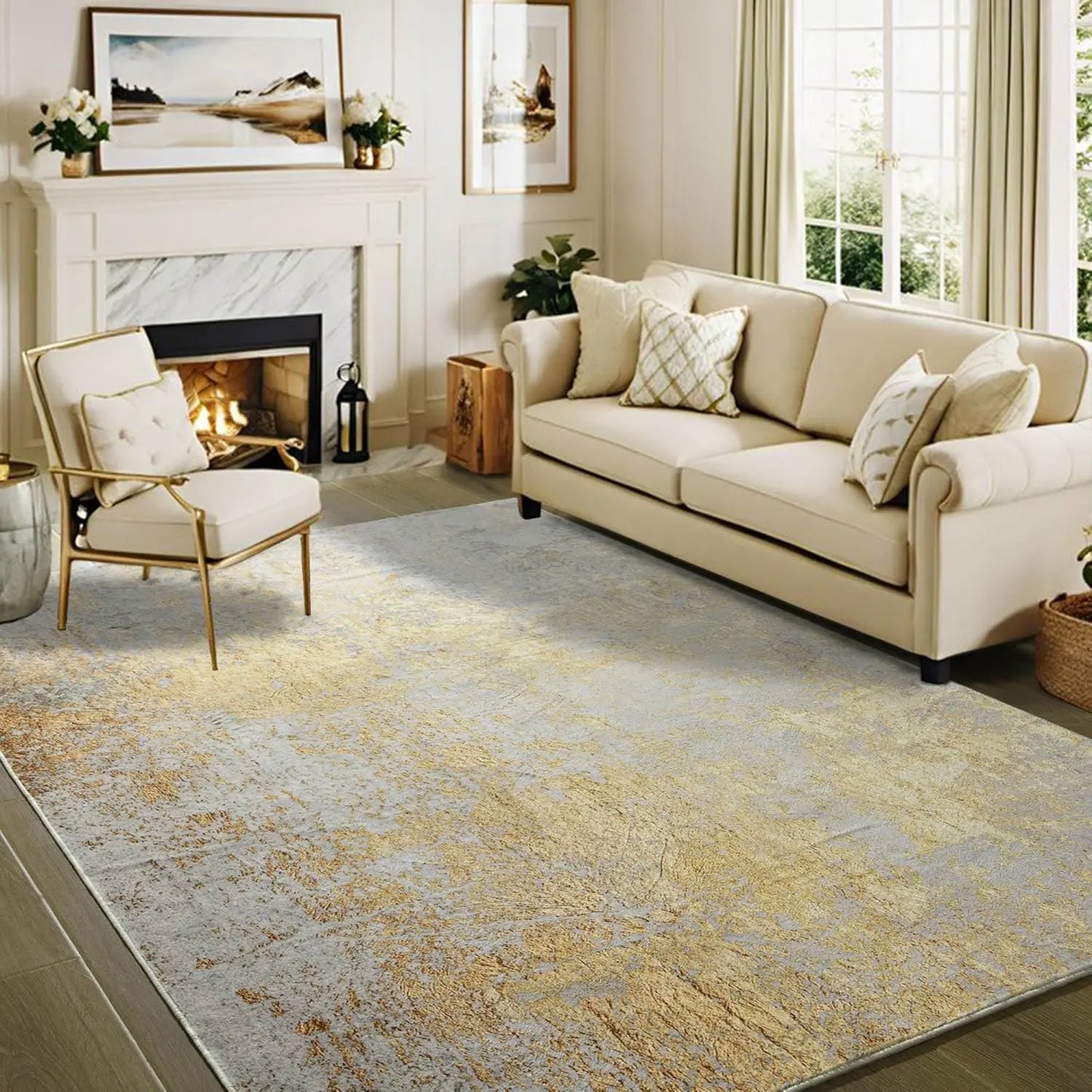 Faux Cashmere Printed Soft Modern Rugs