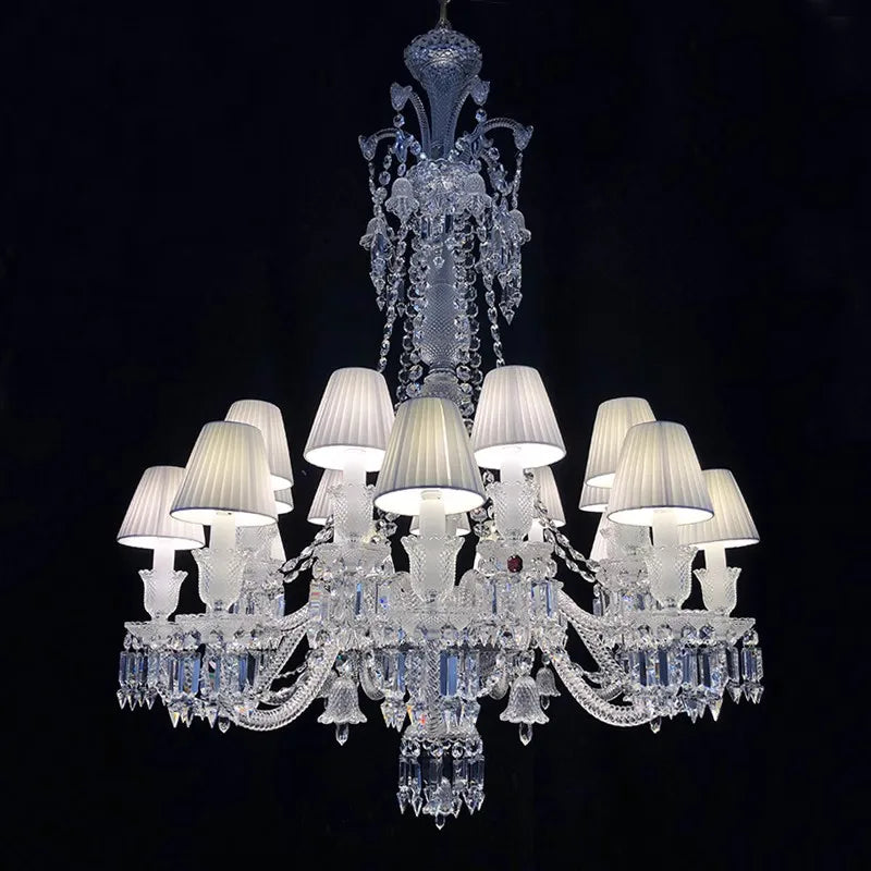 European Crystal Chandelier Living Room Dining Room Bedroom Villa Staircase Lamps White Candle