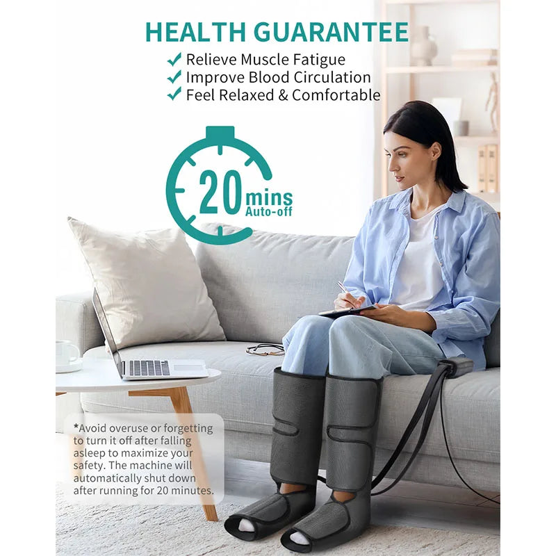 Leg Massager Air Compression Calf Wrap for Blood Circulation and Relaxation Lymphatic Drainage