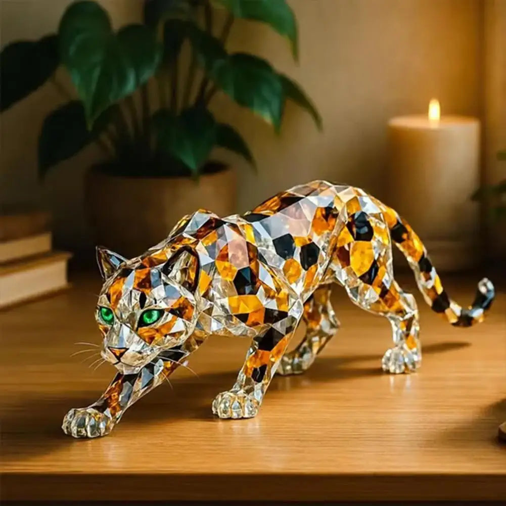 Artificial Crystal Animal Sculpture Clear Glass Figurine Statues for Home Office Decoration Ornament