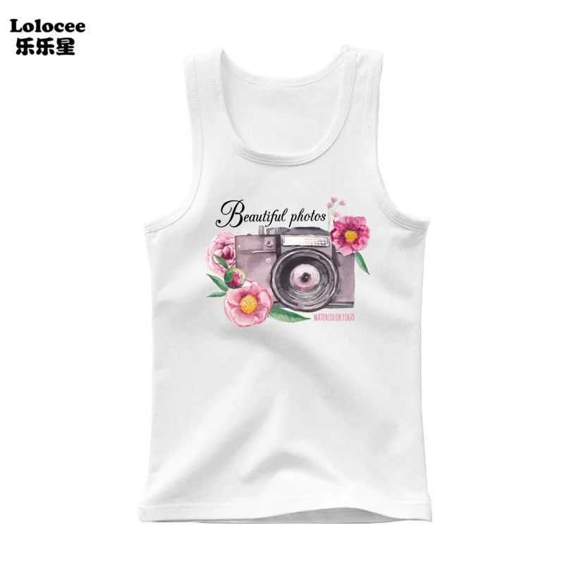 Girl Summer Pink Tanks Tops