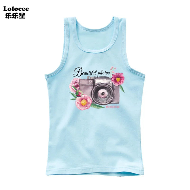 Girl Summer Pink Tanks Tops