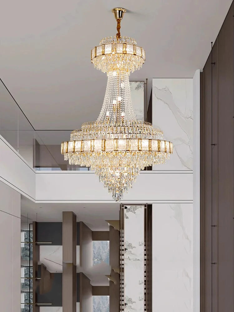 Luxury Gold Large Crystal Chandelier Nordic Home Decoration Led High-end Hanging Lamp