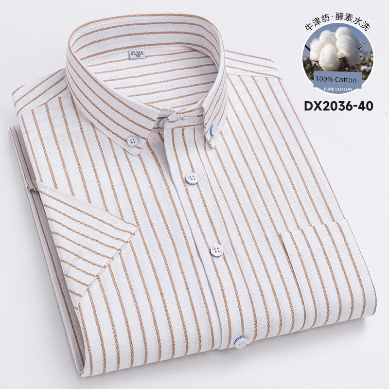 Casual Oxford Men's Short-Sleeved Dress Shirts