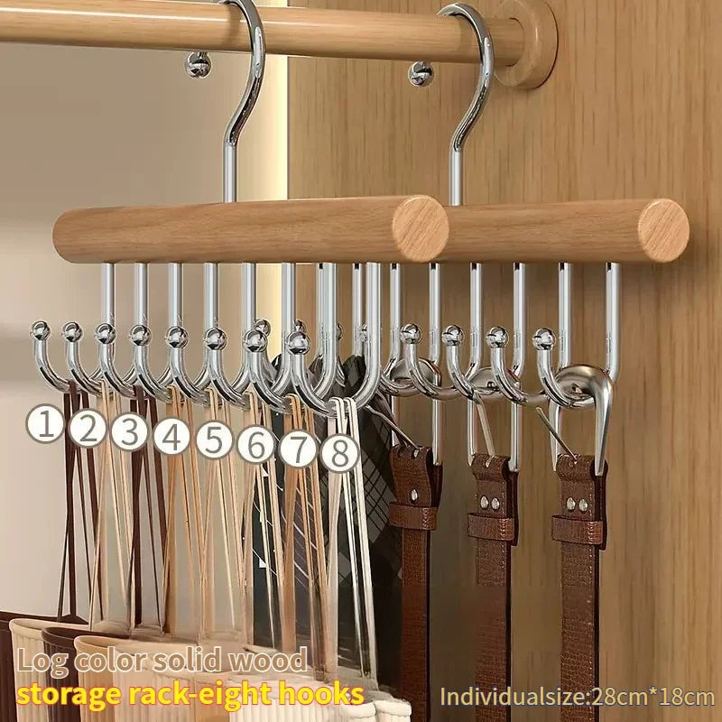 Multi-functional Belt Hanger Clothes Organizer Multifunctional Wooden Underwear Vest Storage Home Dorm Wave Hanger Drying Rack