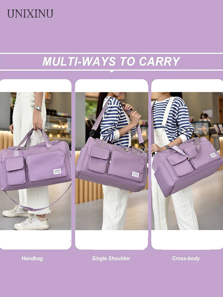 Carry On Travel Bag Large Capacity Bag with Compartment Sports Fitness Bags for Women