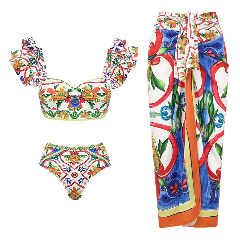 Women Swimwear 2PC Cover-up Swimsuit